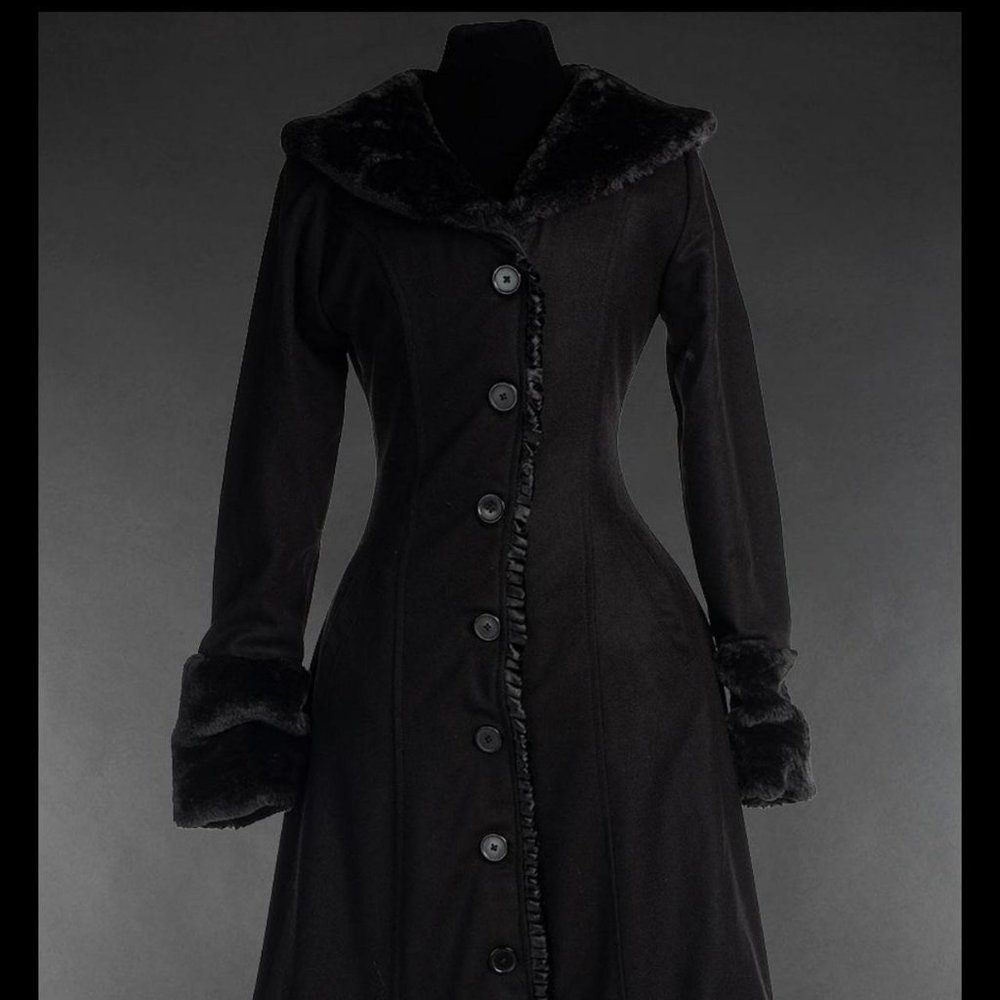 Dracula Clothing BLACK WOOL EVIL PRINCESS COAT